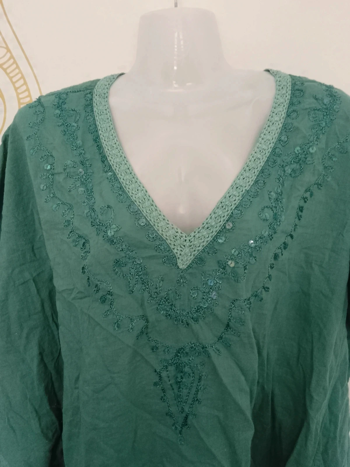 Tunique bleue turquoise en coton